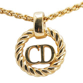 ディオール CDロゴ ペンダントネックレス ゴールド メッキ レディース Dior 【中古】